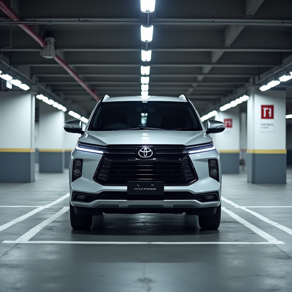 Toyota SUV in parking garage
